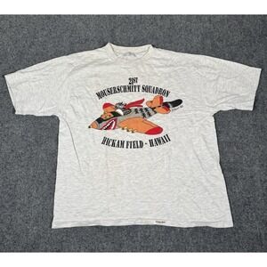 Vintage Crazy Shirts Kliban Cat Mouserschmitt Squadron T Shirt USA Large 80s